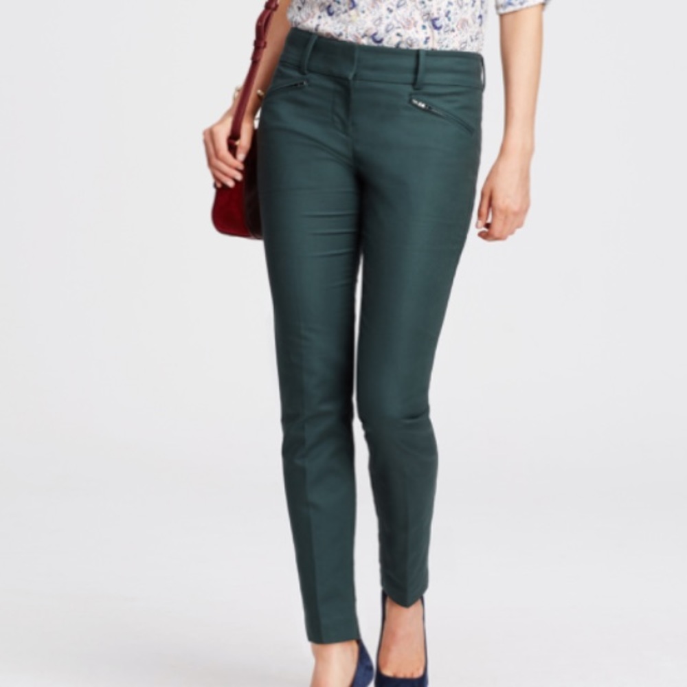 NWT Ann Taylor Green Devin Tailored Ankle